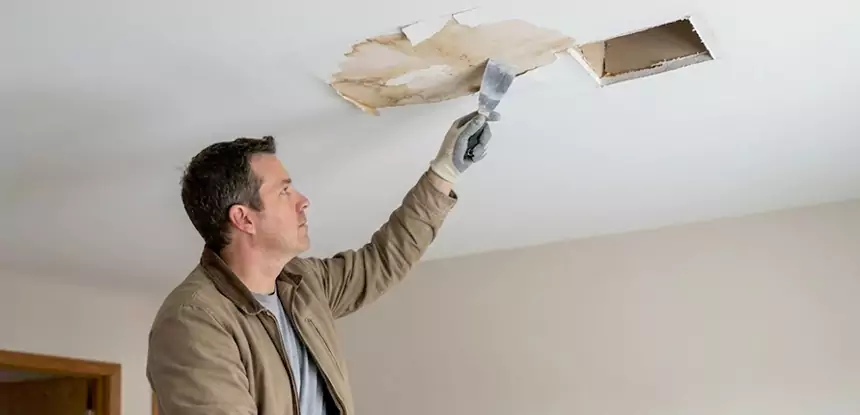 Ceiling Water Stain and Drywall Repair in Roopville