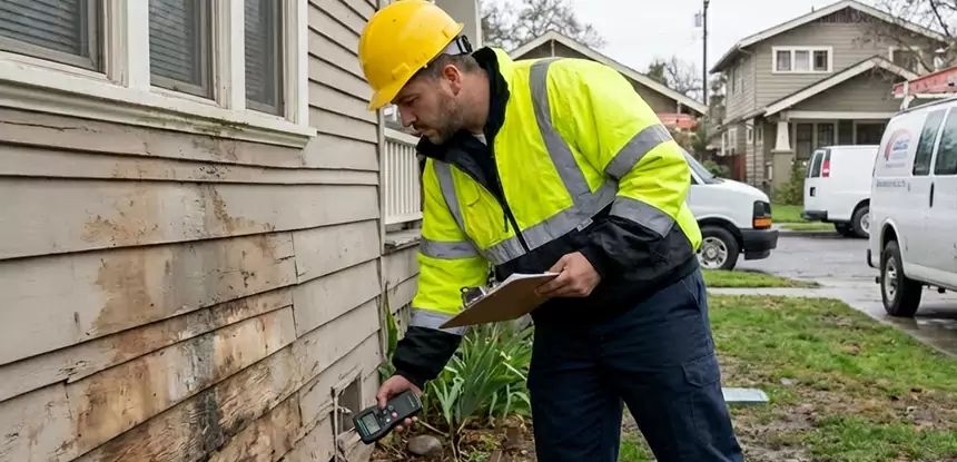 Water Damage Exterior Wall Roopville